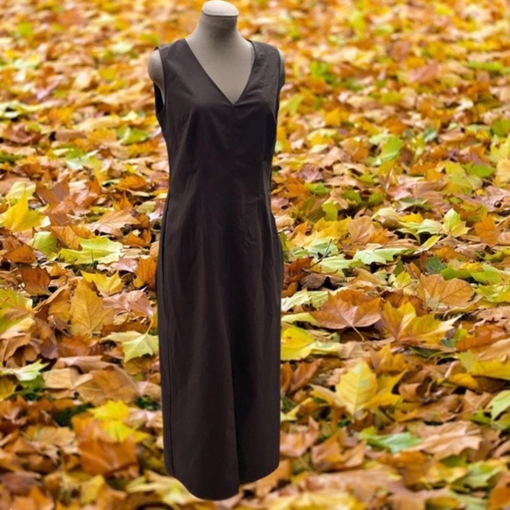 Ann Taylor LOFT Brown Sleeveless V-Neck Maxi Dress Size 4